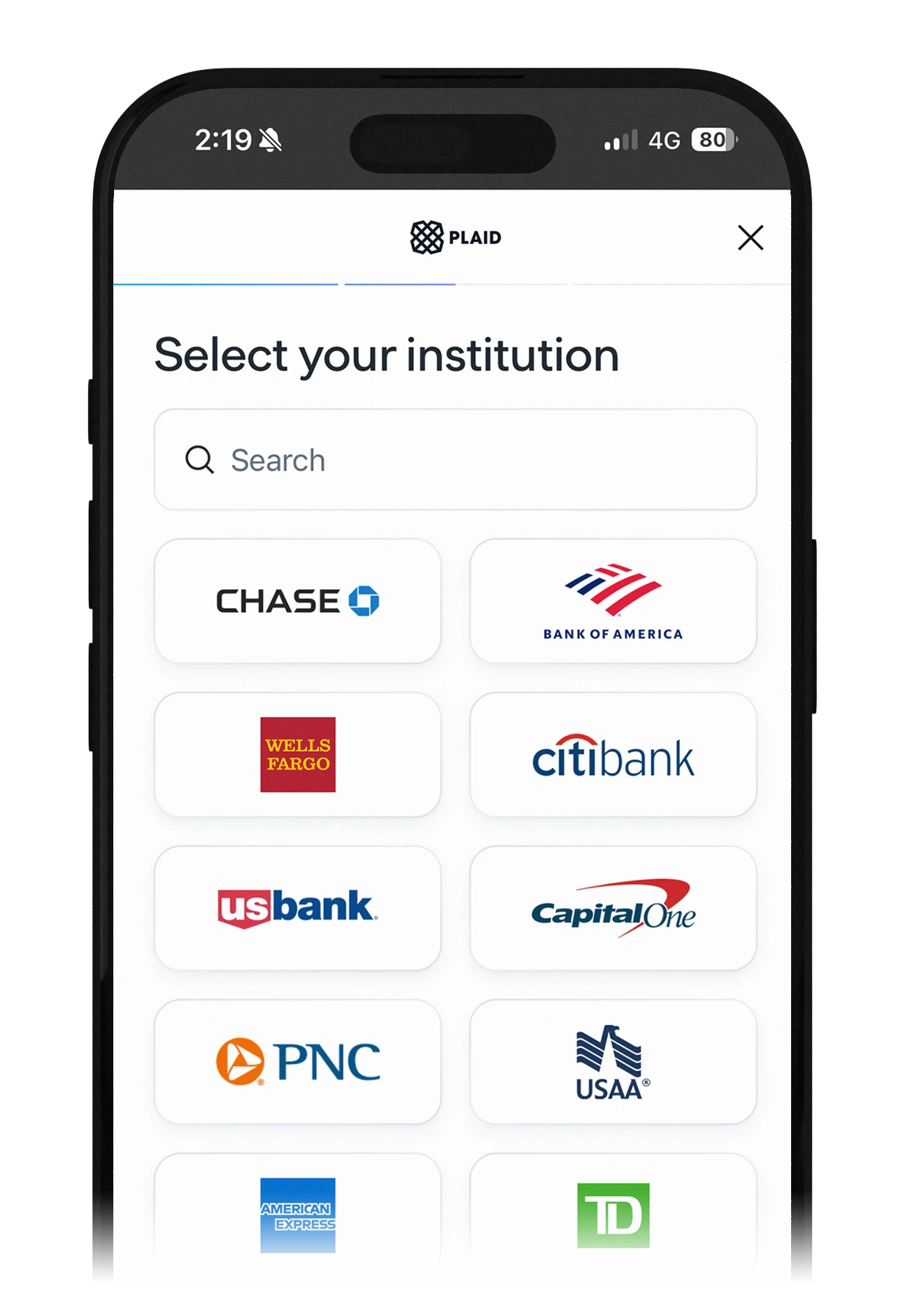 Bank feeds screenshot